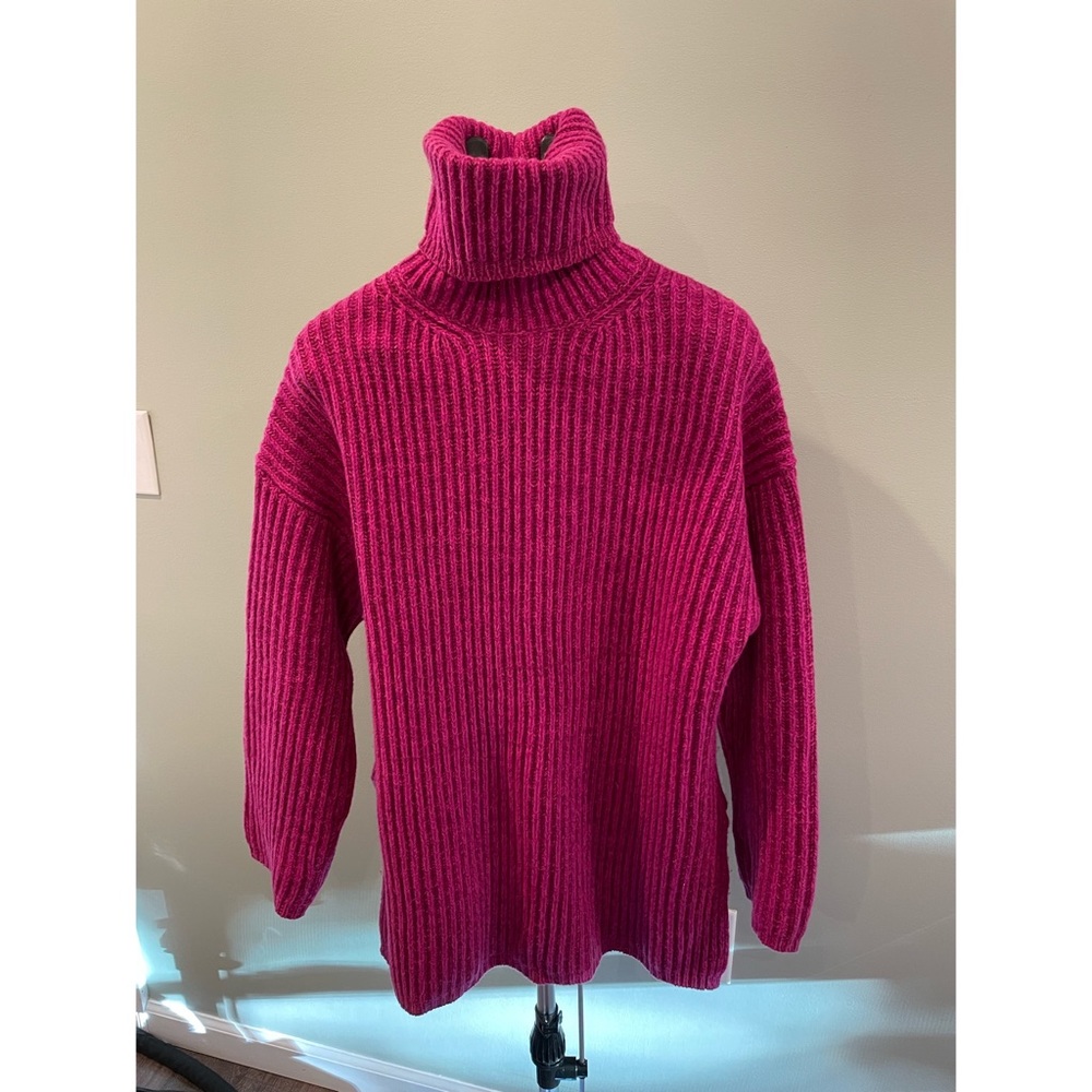 NWOT Acne Studios Pink Oversized Chunky Wool Turtleneck, XS